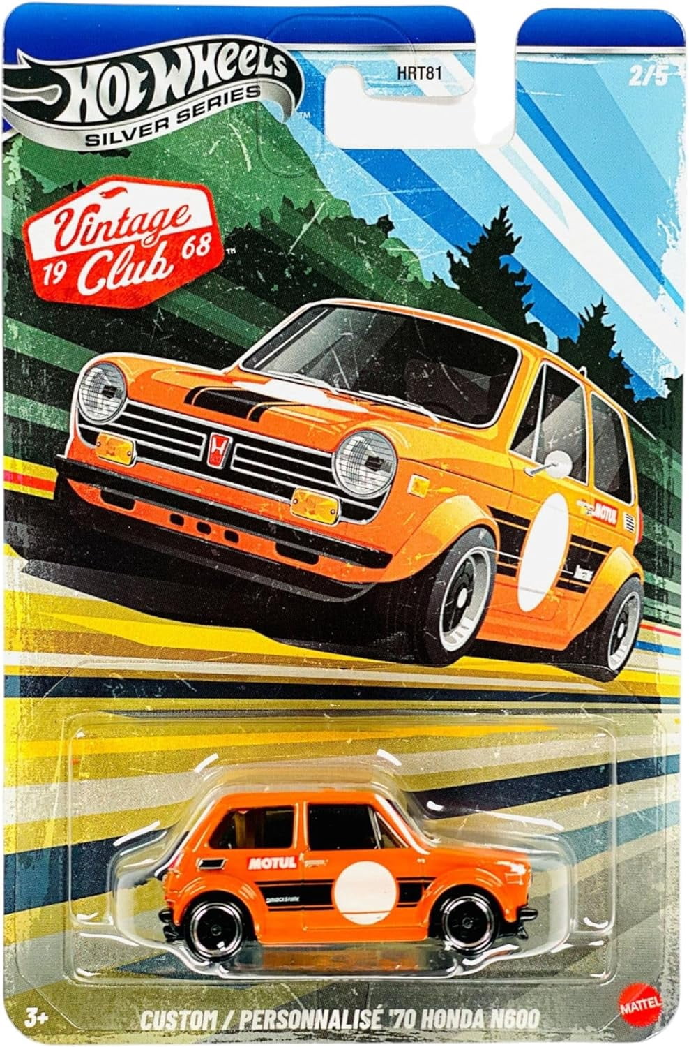 Hot Wheels Vintage Club '68 Silver Series Die-Cast Cars Set, 5-Pack, Alfa Romeo, BMW 507, Honda, Porsche, Ford Galaxie HRT81-956J