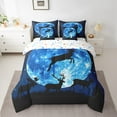 thumbnail image 2 of Erosebridal Jungle Animal Deer Bed in a Bag Twin Size,Outer Space Galaxy Bed Set,Blue Moon Bedding Twin Size For Youth, Super Cozy Bedroom Decor Reversible,7 Pieces, 2 of 6