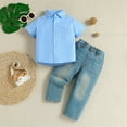 Kids Summer Sport Set Little Child Baby Boys' Suits Summer Blue Short
