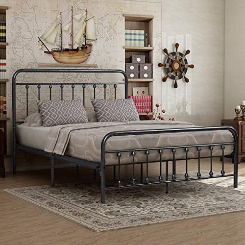Elegant Home S Victorian Vintage, Queen Size Bed Frame With Hooks For Headboard And Footboard