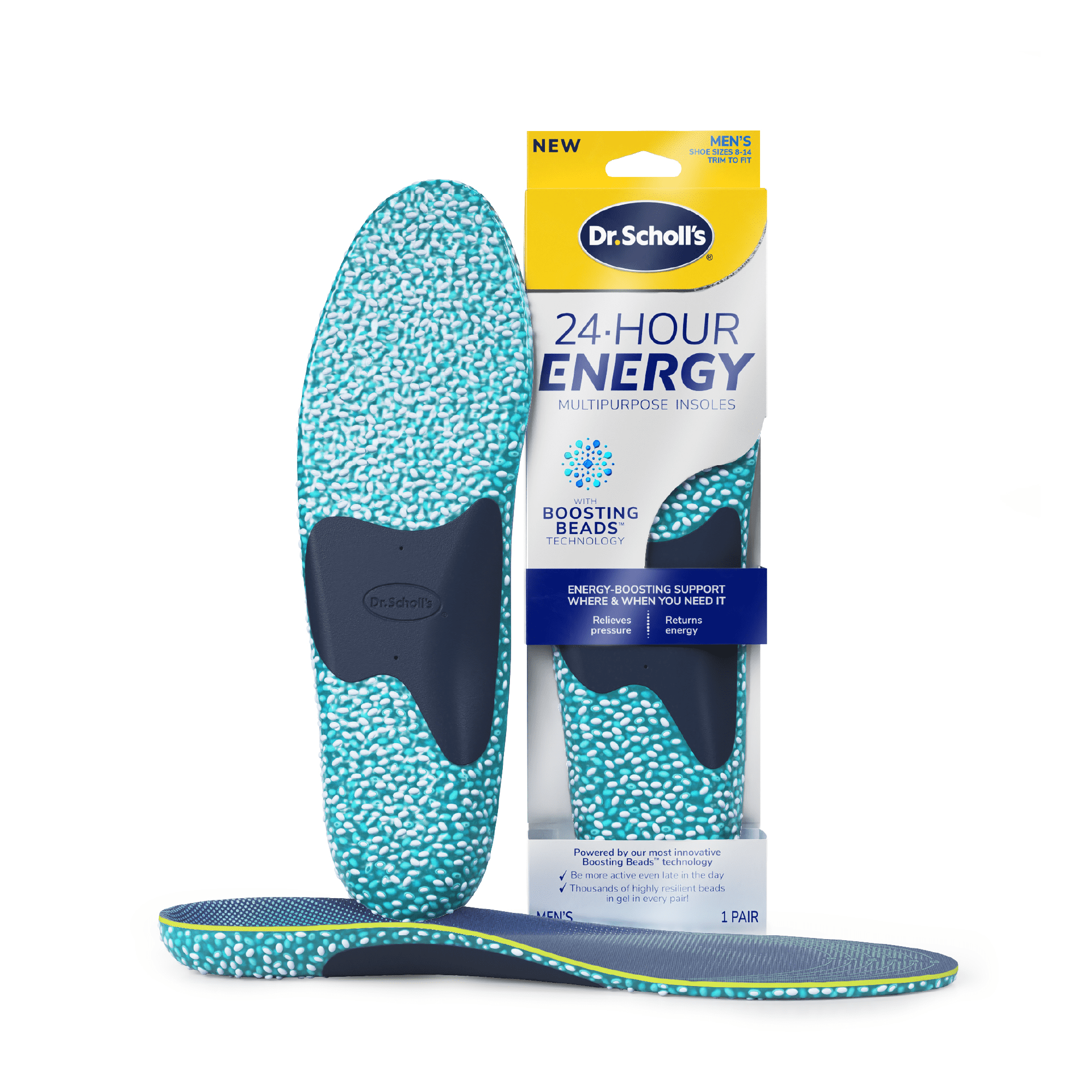 (2 pack) Dr. Scholl's 24-Hour Energy Multipurpose Insoles for Men, Size 8-14