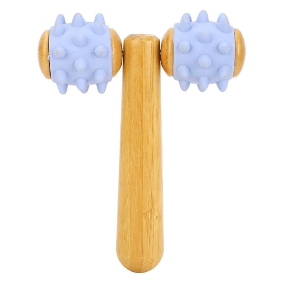 2 in1 Wooden Massage Roller Handheld Deep Tissue Muscle Roller for Back, Hips, Arms and Legs