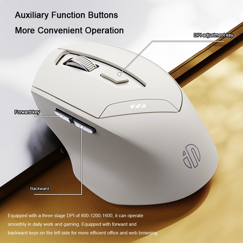 Wireless Mouse 2.4G Wireless Bluetooth BT4.0/BT5.0 Tri-mode Power Display Mouse Mute Rechargeable Ergonomic Mice for Tablet Laptop Desktop PC