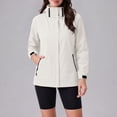 thumbnail image 2 of CHGBMOK Plus Size Waterproof Rain Jacket for Women Hooded Windbreaker Zip Front Jacket Adjustable Cuffs Shell with Pockets, 2 of 6
