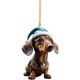 thumbnail image 1 of Colgante de acrílico plano para decoración de árbol de Navidad con forma de perro navideño, 1 of 6