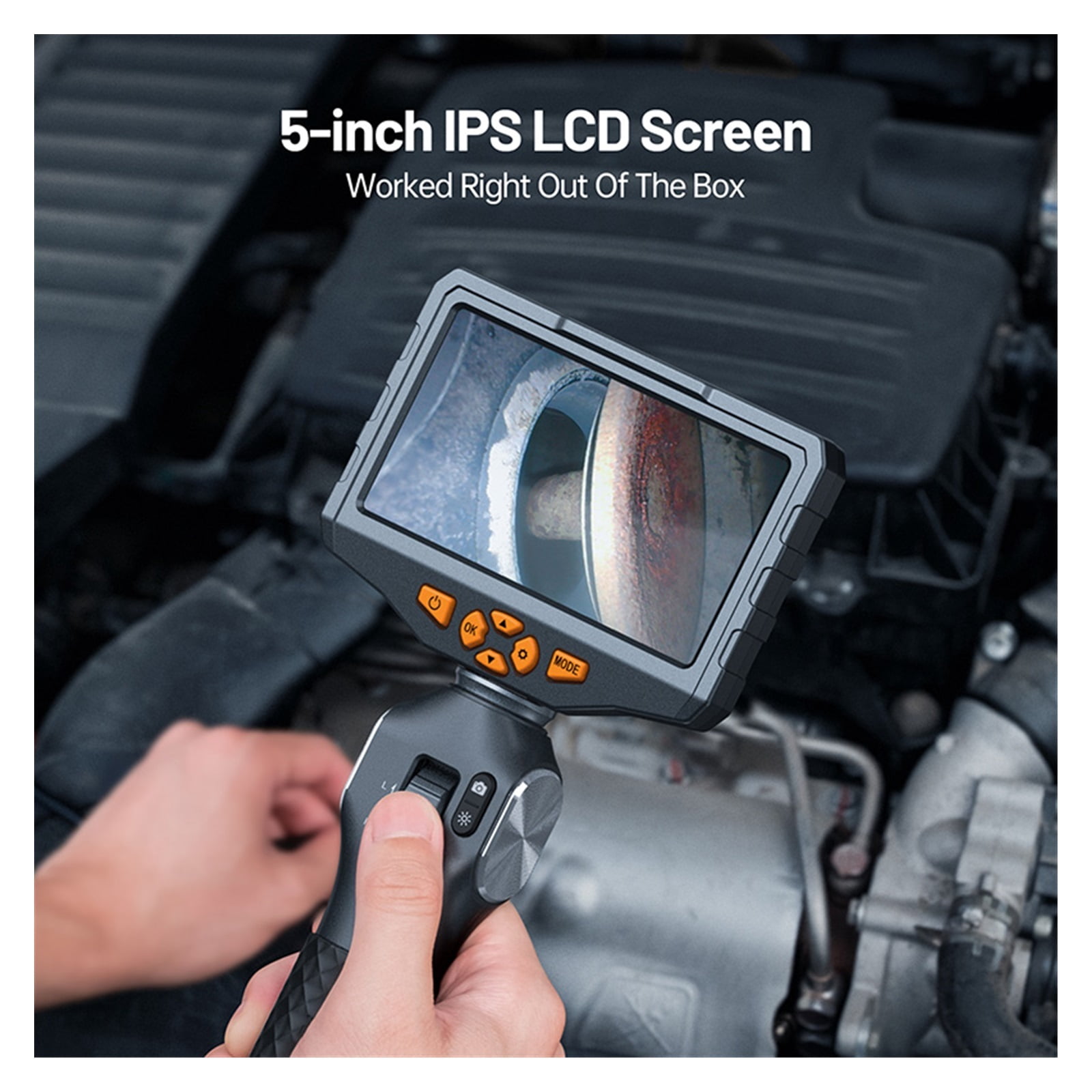 8.5MM Articulating Borescope, 5 Inches IPS 180 Degree Steering Endoscope Video Inspection Camera For Aircraft Mechanics for Measurement