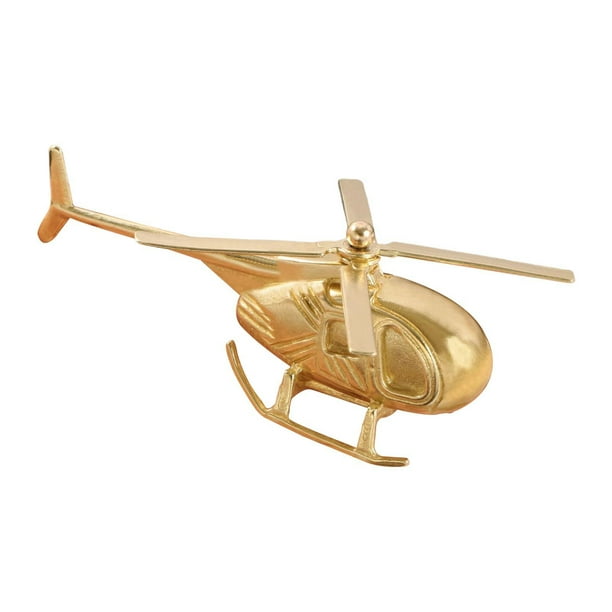 Mini estatua de helicóptero de latón, decoración de avión para entusiastas de la aviación, hogar y Color cobre