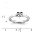 thumbnail image 5 of 925 Sterling Silver Stackable Expressions White Topaz Heart Ring Size: 9; for Adults and Teens; for Women and Men, 5 of 5
