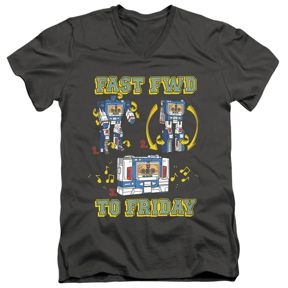 Transformers Forward Friday S/S Adult V-Neck T-Shirt 30/1 T-Shirt Charcoal