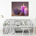 thumbnail image 5 of Purple Lavender Spa bathroom decor wall art purple candles lavender flowers pictures wall decor painting canvas print Zen meditation artwork farmhouse home wall decor framed for living room bedroom, 5 of 6