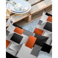 thumbnail image 2 of Pack of 2 Outdoor Pillow Covers, Geometric 3D Abstract Orange Black Gray Square Pattern Waterproof Square Throw Pillowcase Cushion Decorative Pillow Covers for Couch Patio Tent, 18x18 in, 2 of 6