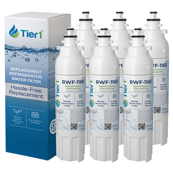 Tier1 RWF1160 ADQ73613401 Refrigerator Water Filter | Replacement for LG LT800P, 46-9490, fl-rf20 Fridge Filter - Up to 24 Months | Easy Install | Odor Control | Great Tasting Water (6-pk)