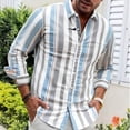 thumbnail image 2 of Mens Shirts Under $10 Long Sleeve Striped Shirts for Men Button Up Dress Shirt Untucked Casual Colorblock T-Shirt Workwear Fashion 2025, 2 of 4
