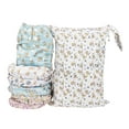 thumbnail image 6 of Simple Being Reusable Cloth Diapers,6 Pack Pocket Adjustable Size,Waterproof Cover,6 Inserts,Wet Bag, Double Gusset (Monkey), 6 of 6
