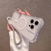 Dteck for iPhone 11 Case Clear Compatible with MagSafe, Heavy Duty Drop Protection Rugged Shockproof 3-Layer Military Protective Tough Strap Durable Cover,Clear