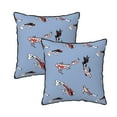 thumbnail image 1 of Velvet Decorative Throw Pillow Covers Set of 2, Soft Square Cushion Cover with Invisible Zipper Koi Carp Fish Printing, 20"x20", 1 of 7