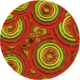 thumbnail image 1 of Ahgly Company Tapis Rond Lavable en Machine Intérieur Transitionnel Rouge, 3 Pieds Rond, 1 of 7