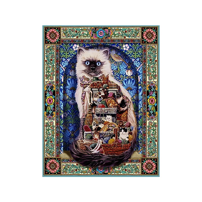 Tapestry Cat Jigsaw Puzzle White Mountain Puzzles 1000 PC for sale online 