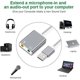 thumbnail image 2 of Adaptador de tarjeta de sonido estéreo externa USB de aluminio, adaptador de audio USB trenzado de nailon con conector para auriculares y micrófono., 2 of 2