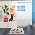 thumbnail image 2 of Modern Shower Curtain Set ,Waterproof Bathroom Shower Curtain Decorative Set with 12 pcs Hooks,Dotted Plastic Base Non-slip Durable 66 x 72in Christmas-themed Illustrations, 2 of 7