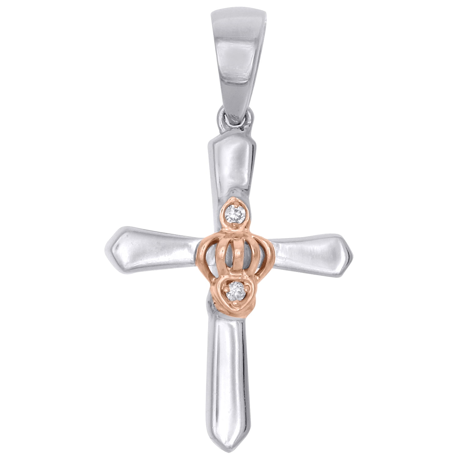 Rhodium-plated 925 Silver Floral Cross Pendant with 18 Necklace Jewels Obsession Silver Cross Necklace