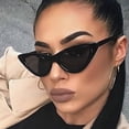 thumbnail image 4 of Cat Eye Sunglasses for Women, Vintage Narrow Plastic Frame Sun Glasses, Retro UV Protection Fashion Shades, Lightweight Eyewear for Travel, Driving, Outdoor, Daily Wear, Coffee, 4 of 8