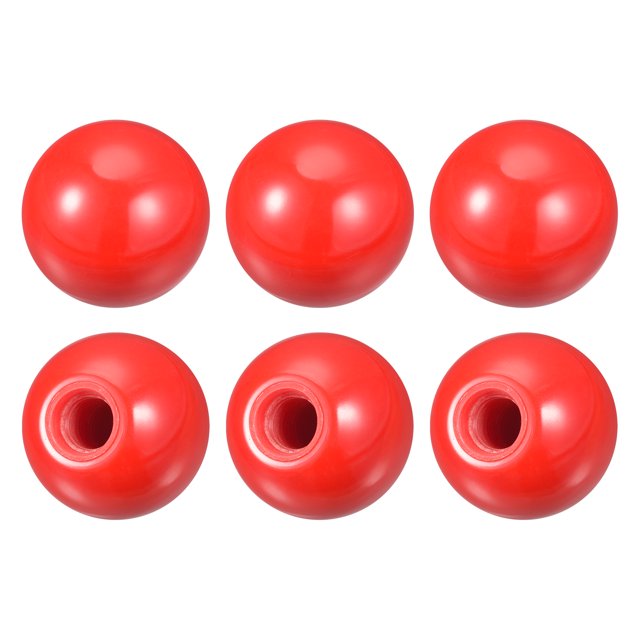 Unique Bargains Boutons de Boule Filetés 1.57Inch Dia M12 Femelle Fil Thermodurcissable Rond Poignées de Boule, Rouge 6 Pack