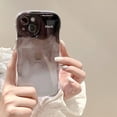 thumbnail image 2 of Compatible with iPhone Case,Gradient Color Curly Wave Frame Camera Lens Protection Clear Soft Shockproof Cover Phone Case (Black,iPhone 13), 2 of 9