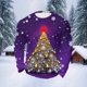thumbnail image 1 of Amzcrzy Sudadera Para Hombre Con Estampado Navideño, Manga Larga, Cuello Redondo, Color Morado, 4Xl, 1 of 4