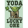 thumbnail image 2 of Girl's Star Wars St. Patrick's Day Cartoon Yoda Lucky One  Graphic Tee Mint X Small, 2 of 4