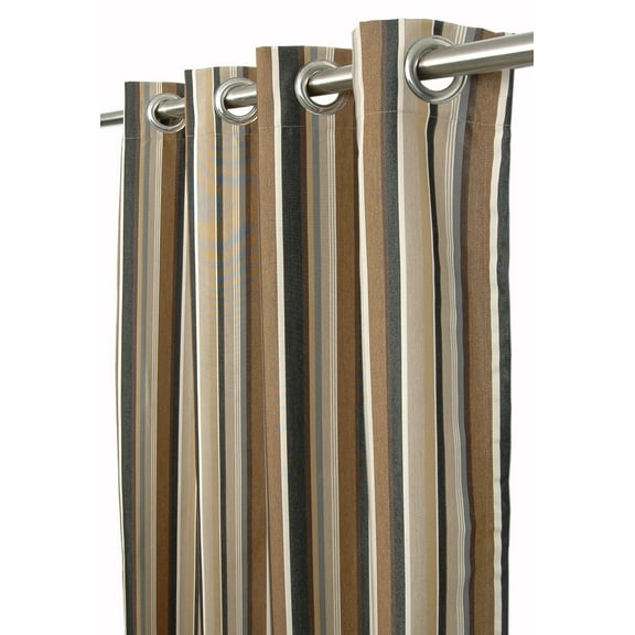 Sunbrella Capitol Espresso Indoor/Outdoor Curtain Panel by Sweet Summer Living, 50" x 96" with Stainless Steel Grommets