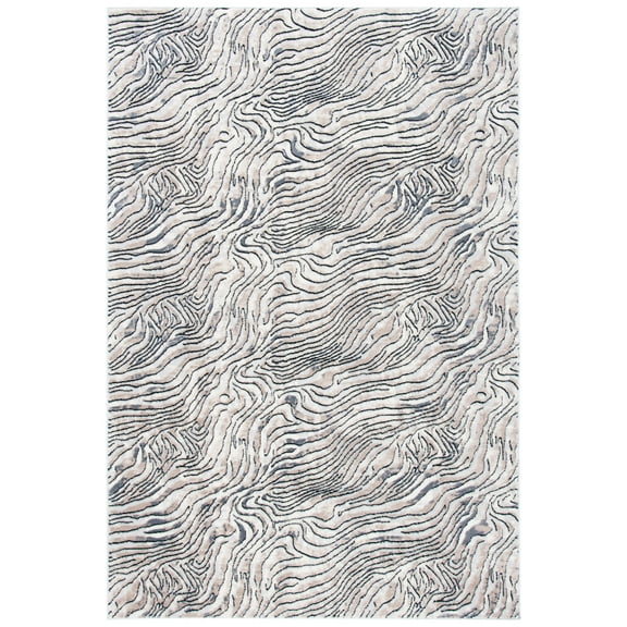 SAFAVIEH Lagoon Jerrald Abstract Area Rug, Ivory/Gray, 5'5" x 7'7"