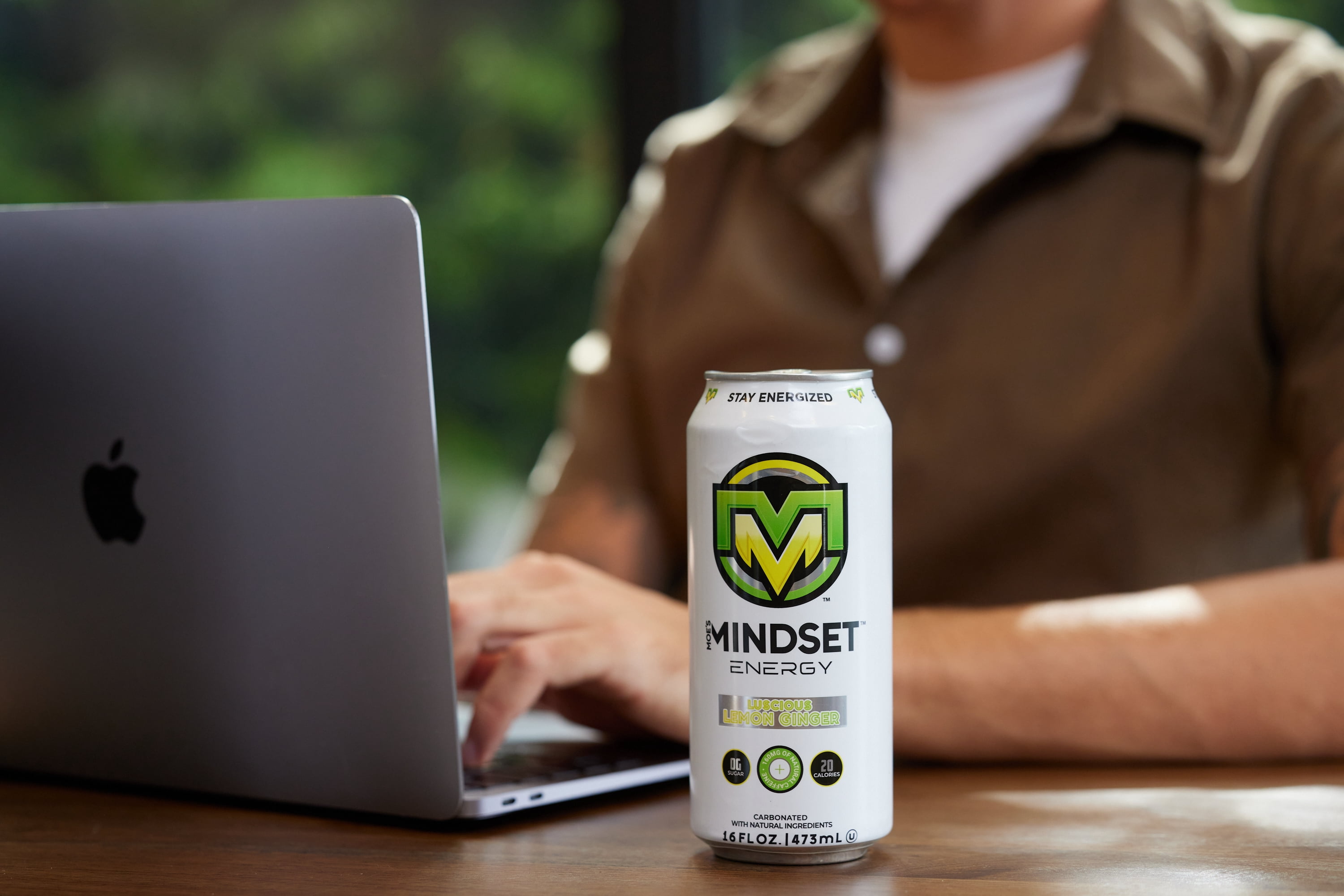 Moe's Mindset Energy Drink, Luscious Lemon Ginger - 12-Pack, 16oz - Energy & Focua & No Artificial Colors - 160mg Natural Caffeine, L-carnitine & Taurine - Gluten-Free & Vegan, Kosher