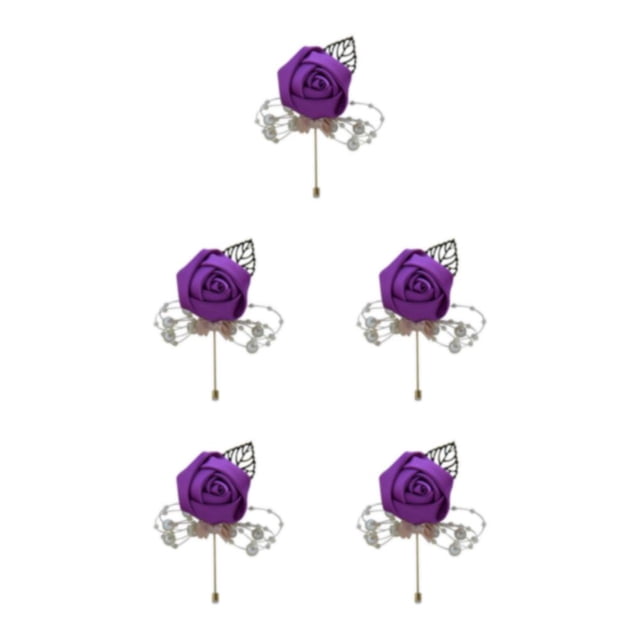 Guardoinrt Moderne Broche Minimaliste Broche Unique et à la Mode Pièce Élégante Broche Fleur Polyvalente Rouge Violet 5Set