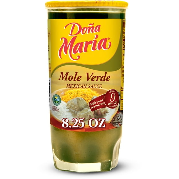 DONA MARIA Verde Mole Cooking Sauces and Marinades, 8.25 oz Glass Jar