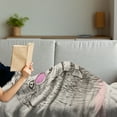 thumbnail image 3 of Animal Soft Flannel Fleece Throw Blanket, Magestic Lion Head Hipster Style Glasses Sketch Print Image, Cozy Plush for Indoor and Outdoor Use, 70" x 90", Baby Blue Pale Pink, by Ambesonne, 3 of 5