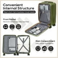 thumbnail image 6 of Joyway 3-Piece Front Opening Cover Carry-on Luggage Side Hooks TSA Lock Spinner Wheels YKK Zippers, 6 of 8