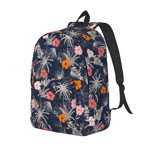 Fotbe Hawaiian Style Mochila de Lona con Estampado, Mochila Duradera, Mochila Versátil de Alta Calidad, Mochila Compacta Vintage-Small