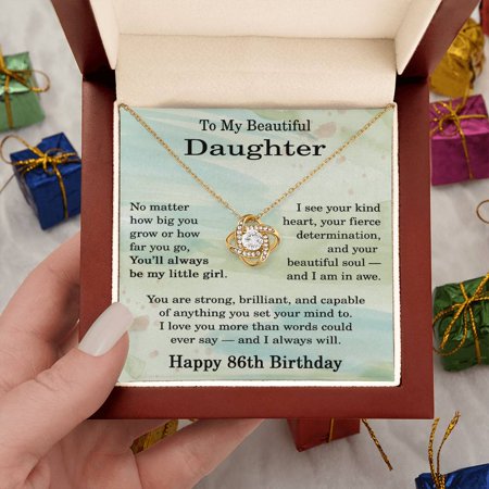 86th Birthday Gifts for Daughter - 86th Birthday Necklace for Daughter - Birthday Gift Ideas for 86 Year Old Daughter Title: 18K Yellow Gold Finish Box Choice: Luxury Box