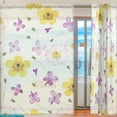 thumbnail image 2 of Floral Pressed and Dried Flowers Semi Sheer Curtains Window Voile Drapes Panels Treatment-55x78in for Living Room Bedroom Kids Room, 2 Pieces, 2 of 4