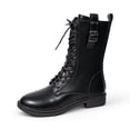 thumbnail image 2 of JUSLIO Boots for Women,Mid Calf Boots Comfortable Mid Heel Round Toe Platform Side Zip Lace Up Versatile Boots, 2 of 7