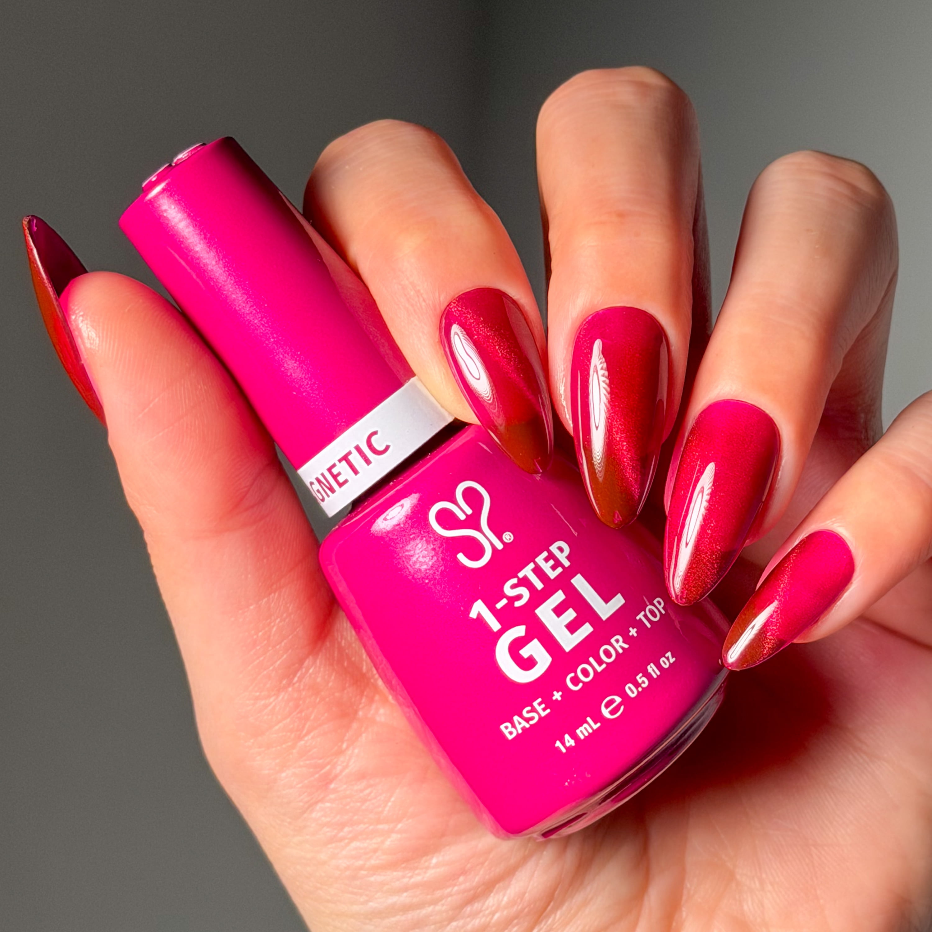 Salon Perfect Magnetic One Step Gel + Magnet Tool, Purple Nail Polish, 0.5 fl oz