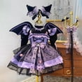 thumbnail image 2 of Vestido Kawaii Sanrio Kuromi para niños, ropa de fiesta Lolita para niñas, pajarita estampada, vestidos de princesa, regalo de cumpleaños de Halloween, 2 of 4