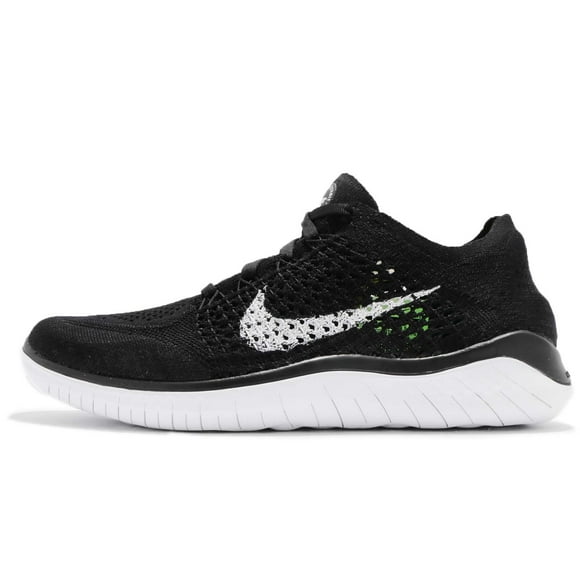Nike Womens Free RN Flyknit 2018 Running Athletic (8.5, Black/White (Black Upper))
