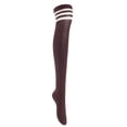 thumbnail image 3 of Meso Women's 4 Pairs Awesome Thigh High Cotton Socks, Comfortable, Soft and Super Durable Size 6-9 M1022 Black,Coffee,Dark Grey,White 4c6, 3 of 9