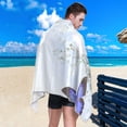 thumbnail image 5 of Butterfly Purple Iris Flower Beach Towel 31" x 71", Quick Dry Bath Towel Super Absorbent Lightweight Travel Towel for Beach Yoga Swim Sport Camping Holiday, 5 of 7