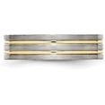 thumbnail image 4 of Chisel Titanium Brushed Yellow IP-plated 6.2mm Grooved Band - Ring Size 11.5, 4 of 8