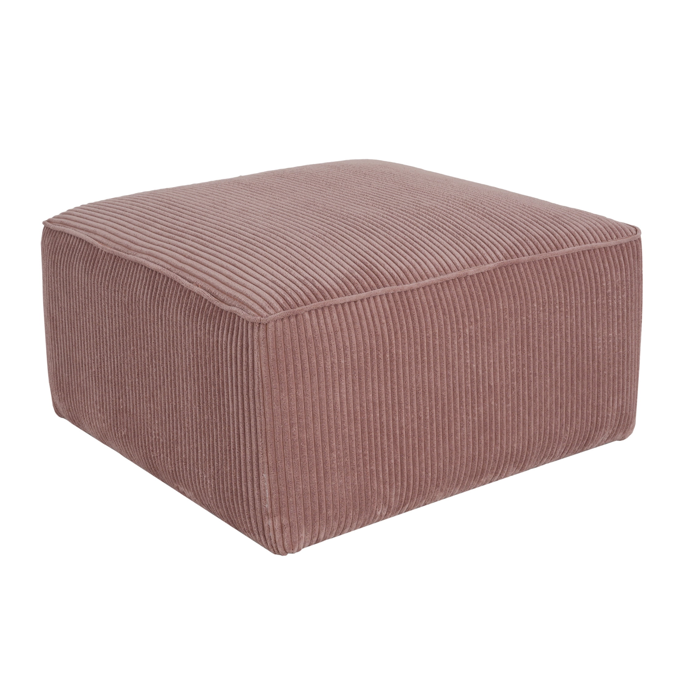 Christopher Knight Home 30.25" Corduroy Upholstered Sectional Ottoman, Wood Frame, Pink