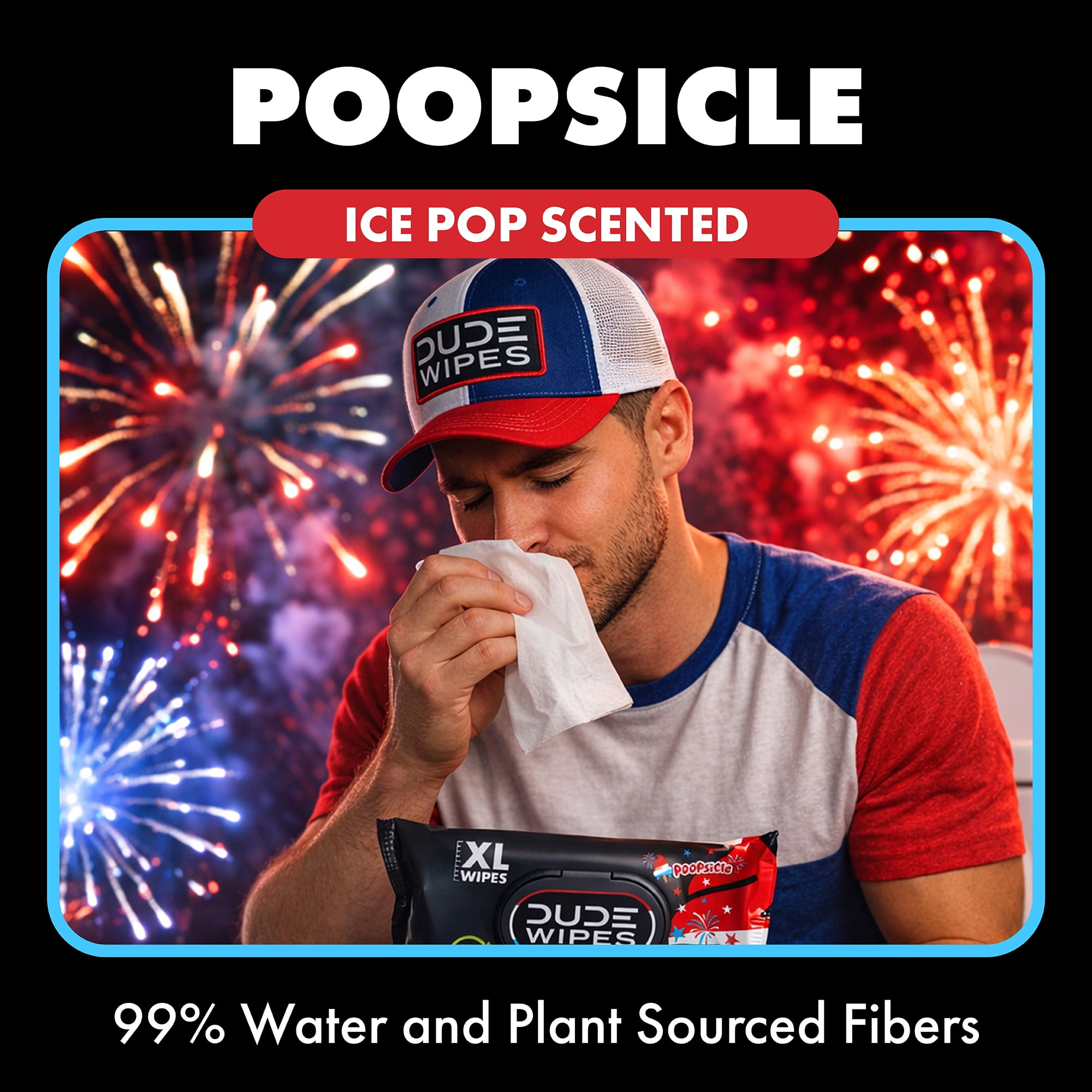 DUDE Wipes Poopsicle, Ice Pop Scented Extra Large Flushable Wipes, 48 Count, 3 Pack (144 Total)
