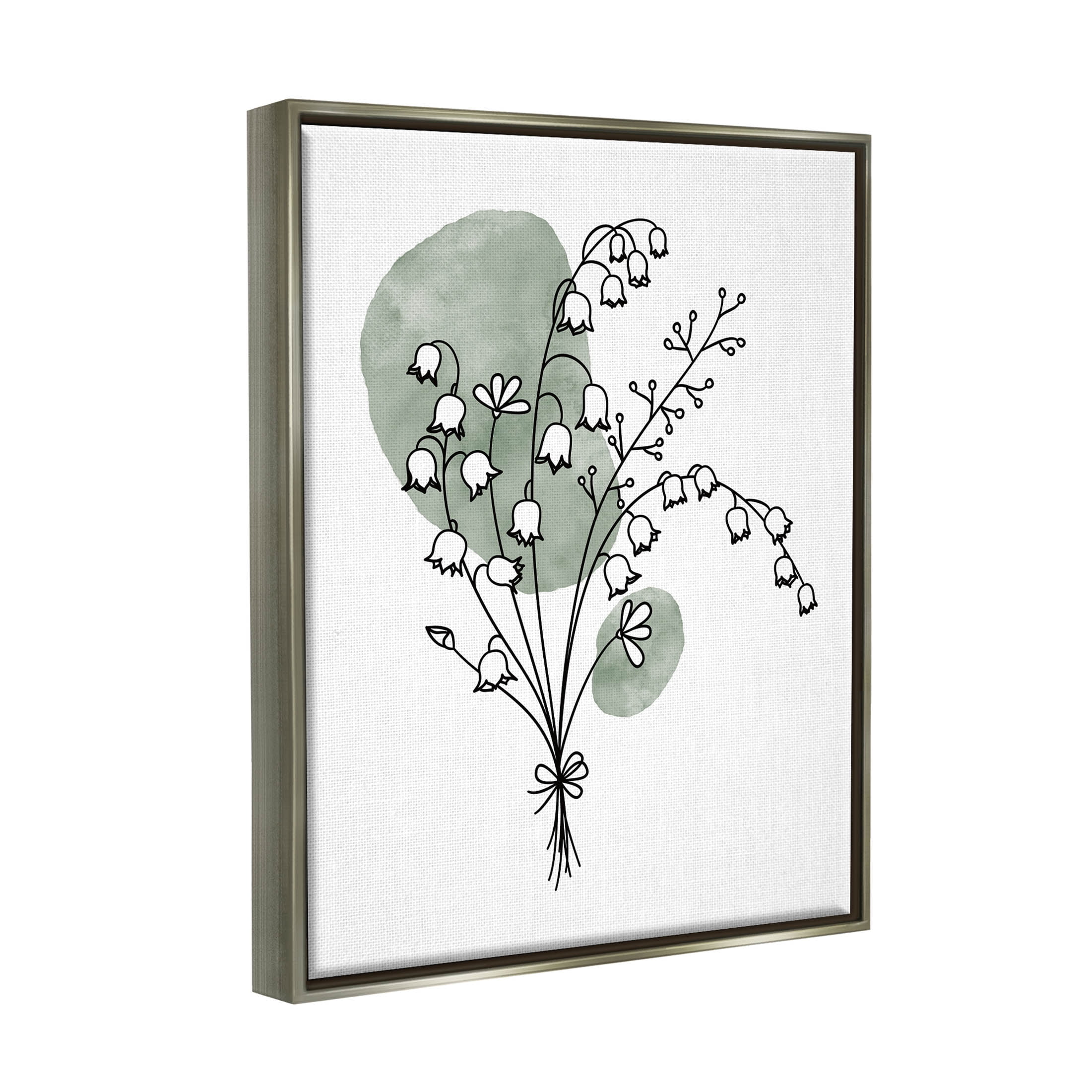 Stupell Industries Lily of the Valley Bundle Graphic Art Luster Gray Floating Framed Canvas Print Wall Art, Design by JJ Design House LLC